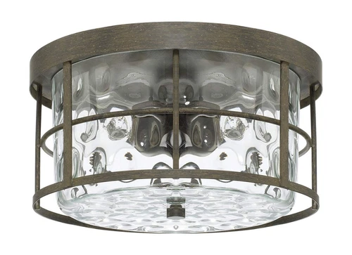 Capital Lighting 225021FH Bristol Drum Clear Water Glass Flush Mount Ceiling ... - Picture 1 of 4