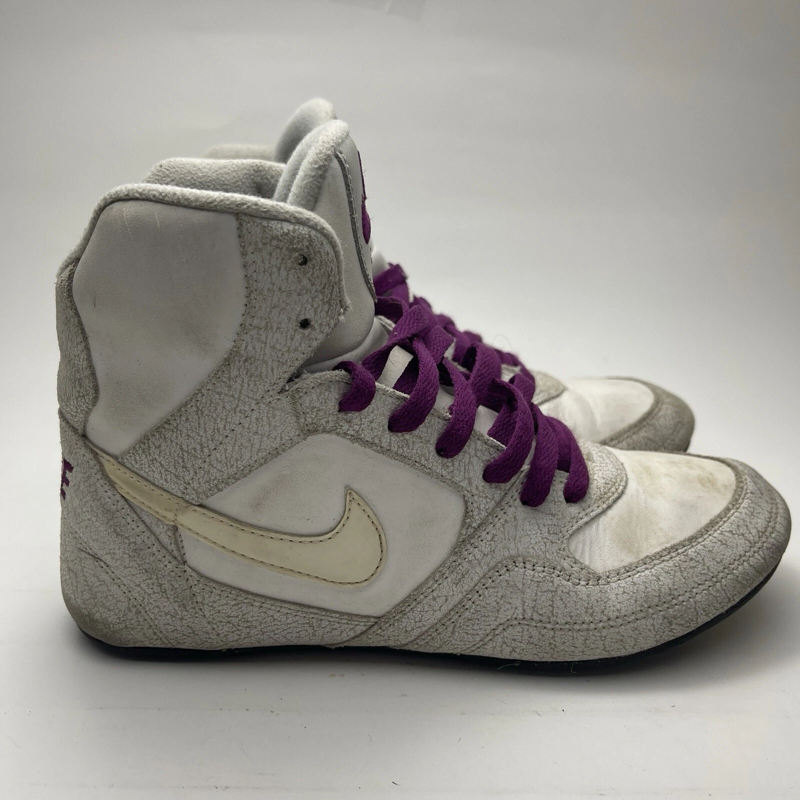Nike Greco Supreme femmes 8 chaussures de lutte blanc violet HiTop 316552 111