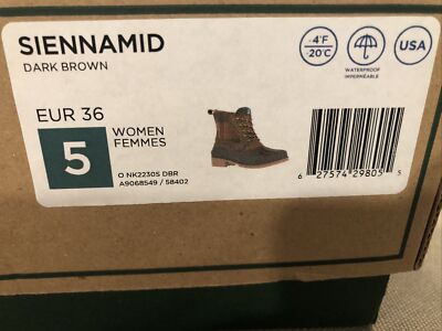 Kamik Women's Sienna Mid Waterproof Winter Boot Dark Brown Size 5