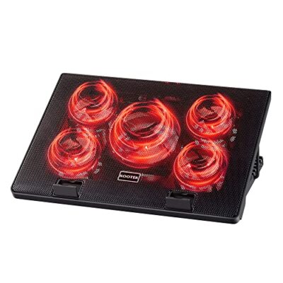 Laptop Cooling Pad 12''-17'' Cooler Pad Chill Mat 5 Quiet Fans LED Lights and 2...