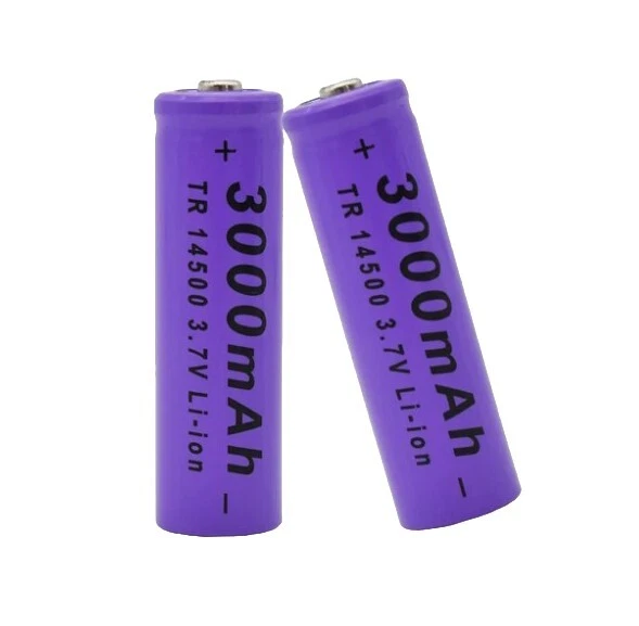 14500 3.7V Size AA Rechargeable Batteries Long Life HEAVY DUTY Buttoned