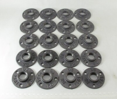 1'' Floor Flanges 20pcs Cast Iron Industrial Steampunk Shelf Wall Mount Pipe