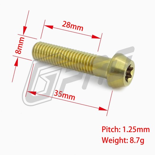 Innensechskantschraube Schraube Titan M8 30L 35L 40L 50L 60L Torx P1,25 blau gold geschmiedet x1 - Bild 18 von 25