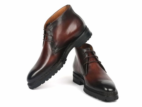 Paul Parkman Men's Norwegian Welted Chukka Boots Brown Burnished (ID#8504-BRW) - Picture 4 of 6