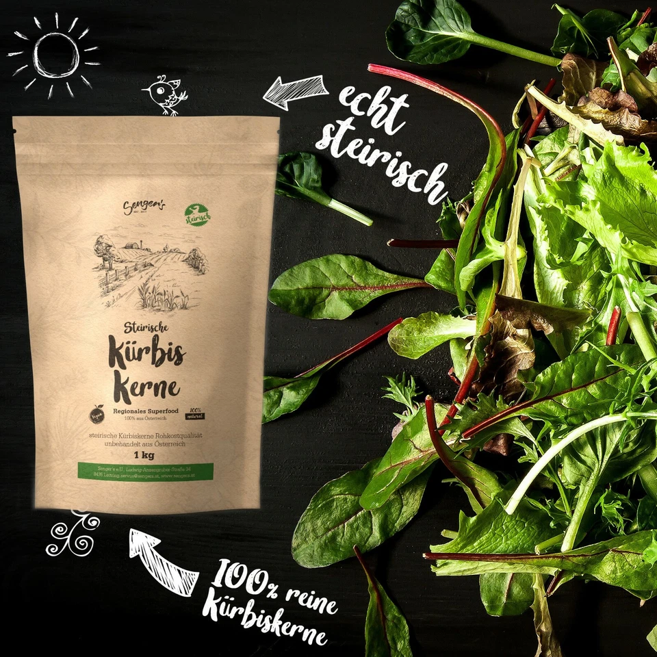 2 kg steirische Kürbiskerne Kürbiskern Rohkostqualität unbehandelt vegan 2.000g - Bild 4 von 4