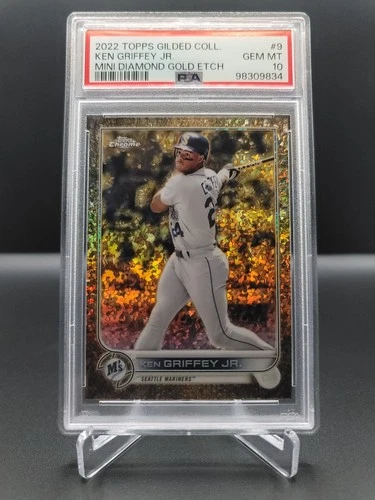2022 Topps Gilded Collection Ken Griffey Jr Mini Diamond Gold Etch PSA 10 /50