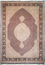 6' x 10' Authentic Finer Perrsian Mahii Tabriiz Rug Wool and Silk 400 KPSI #D-14