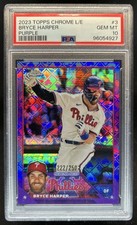 2023 Topps Chrome Logofractor Bryce Harper Purple Refractor #/250 PSA 10