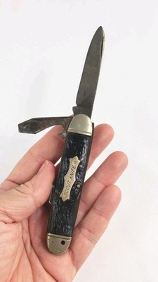 Boy Scout Pocket Knife Vintage Made In USA Cracks In Handle Camping Scouts Tool