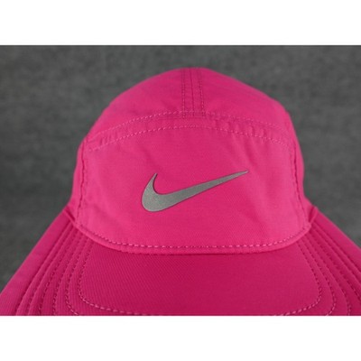 Nike AW84 Dri Fit 5 Panel Hat Cap Pink Fuchsia Reflective Swoosh