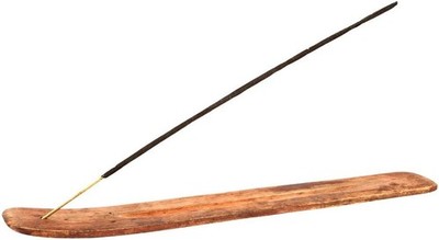 Incense Garden Wood Stick Holder - 10 Inches Long - Wooden Ash Brown 