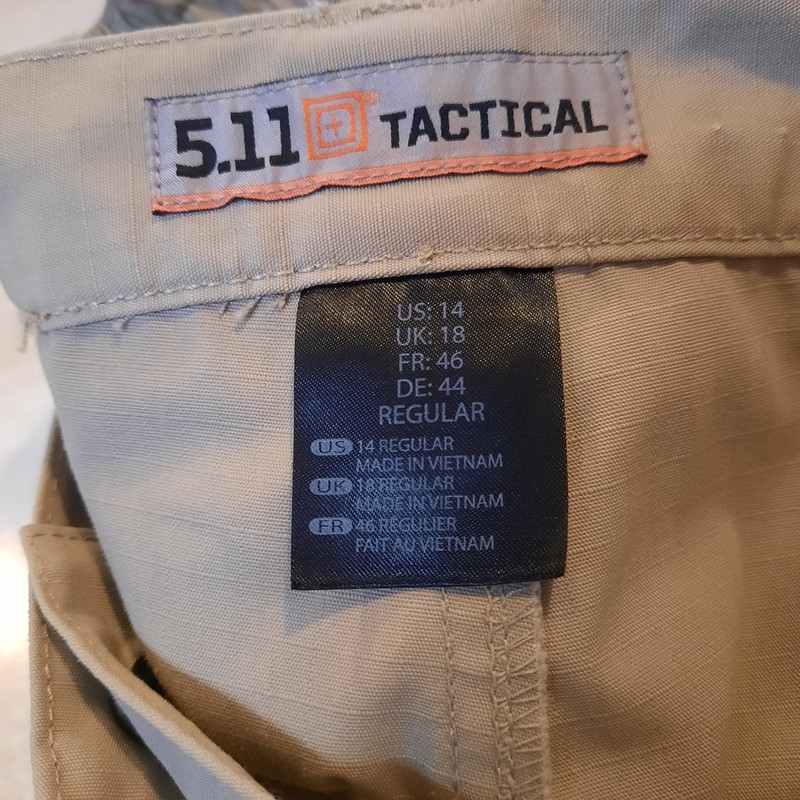 5.11 Tactical Women’s Beige Cargo Tactical Pants Solid Cotton Size 14 Regular