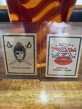 Vintage 1960 Oakland Raiders 2 x AFL Decals Fleer Cards  Otto Davis Throwback
