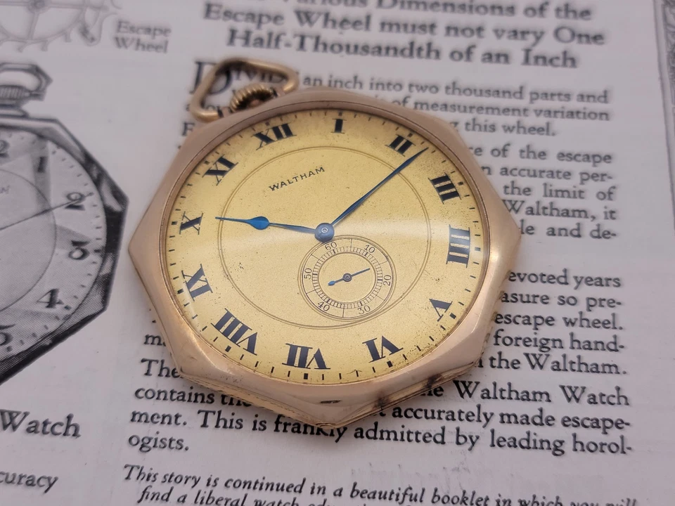 Waltham Octagon Opera Watch - Grade Ruby - Model 1912 - 17j - 6/0s / 12s - w/ Ad - Image 2 of 4