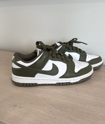 2022 WMNS Nike Dunk Low Retro SZ 6 White Medium Olive Green OG DD1503-120