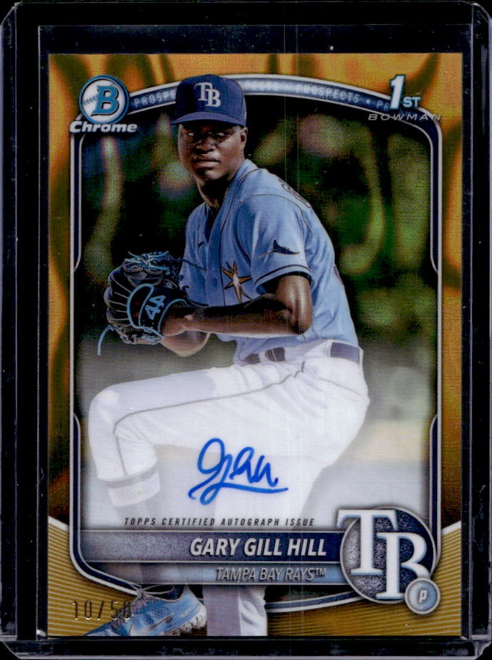 2025 Bowman Gary Gill Hill Chrome Auto Gold Lava Refractor 1st Prospect #10/50