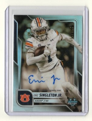 2025 Bowman Chrome U University Eric Singleton Jr. REFRACTOR AUTO RC /299 AUBURN