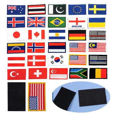 Bestickter Aufnäher mit Klettverschluss   Nationalflaggen