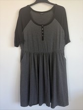 Torrid Women’s Gray And Black Baseball Tee Style Dress No Size Short Sleeve