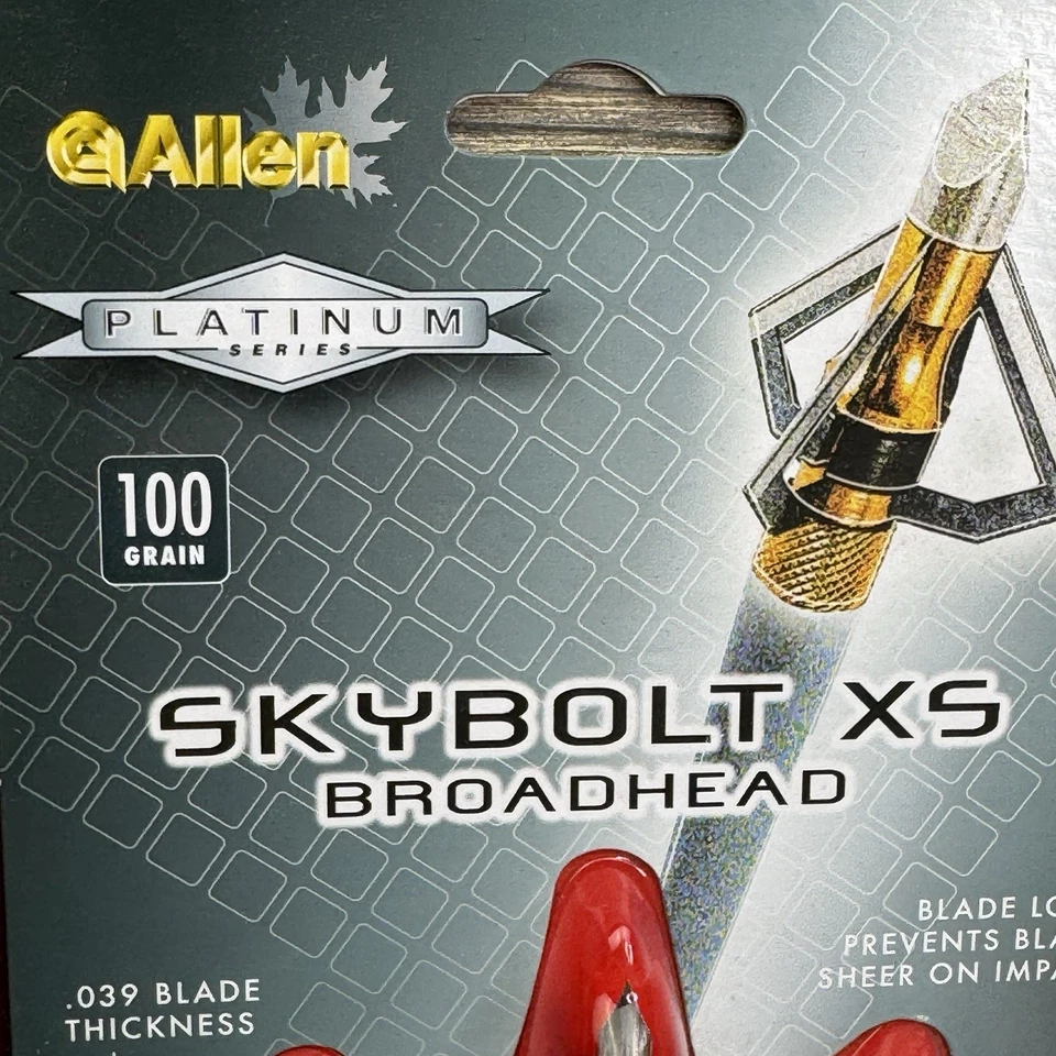 Allen Skybolt XS Platinum Series Broadhead 1 1/8", 100 grãos pacote com 3 novo - Imagem 2 de 4
