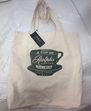 Nueva bolsa de compras Ralph's Coffee x Ralph Lauren taza de café reutilizable de sarga de algodón