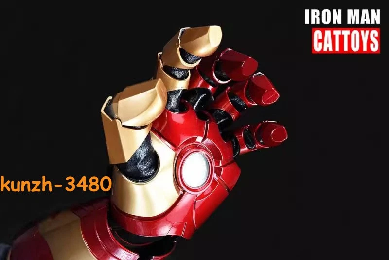 Halloween 1/1 Vengadores Iron Man MK42 Armadura Mano Brazo LED Guantes Voz Juegos con disfraces Juguete Foto 4 de 4