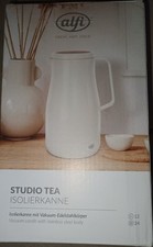 Alfi Isolierkanne Studio Tea 1 Liter  Edelstahl Doppelwandig Porcelain White