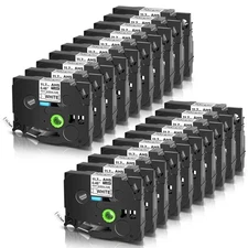 20PK Ratio 2:1 Heat Shrink Tube HSe-231 Black on White 0.46" For Brother PT-D210