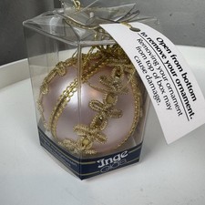 Vtg 1986 INGE GLAS German Hand Blown Glass Christmas Ornament Collectors Club