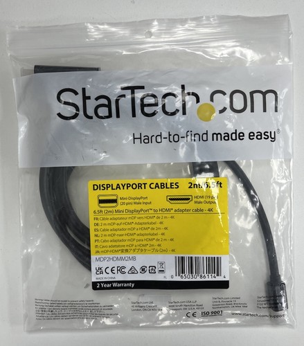 StarTech Mini DisplayPort to HDMI Adapter Cable 4K M/M MDP2HDMM2MB - 第 1/5 張圖片
