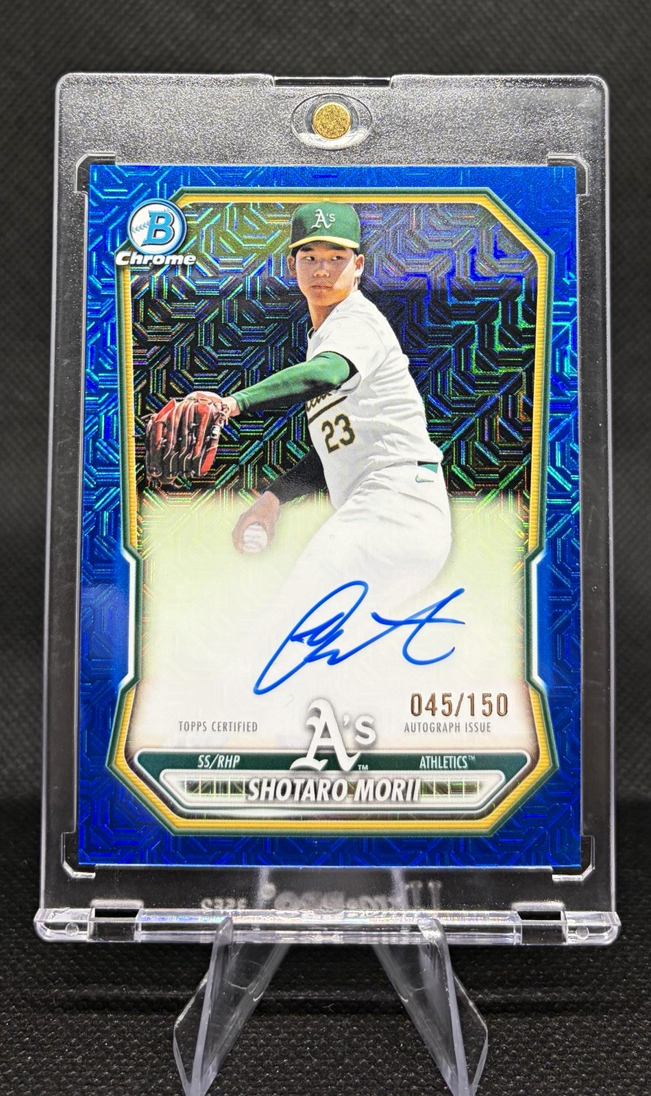 Topps 2025 Bowman Chrome Shotaro Morii RC Auto Blue Mojo Refractor /150 -Ohtani?