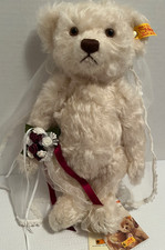 Steiff Genuine Mohair Wedding Bear Button Germany 662812 Collectible 2006