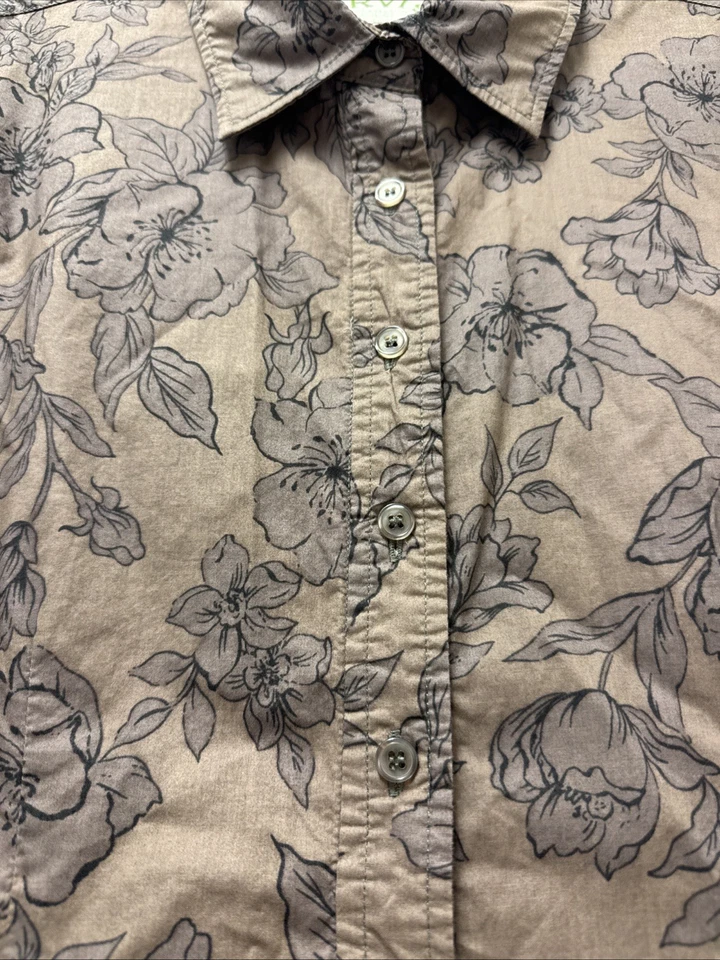 Женская блузка Orvis на пуговицах коричневый цветочный узор размер 10 хлопок - Изображение 3 из 4