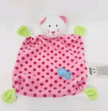 Ergee Baby Kitty Lovey Pink Polka Dot 8" Security Blanket Soft