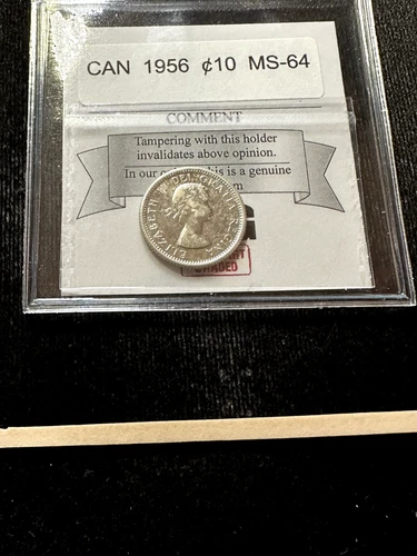 1956  Coin Mart Graded Canadian Ten ¢10 Cent**MS-64**