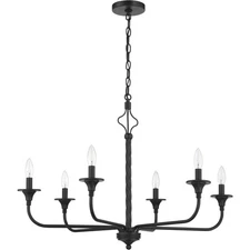 Craftmade 57026-FB Jolenne 6 Light 32 inch Flat Black Chandelier Ceiling Light