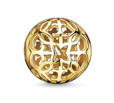 Original THOMAS SABO Arabesque Gelbgold Platte Karma Bead K0056-413-12