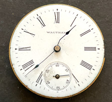 Antique Waltham Model 1891 AM W Co Pocket Watch Movement Running Ticks 0s 7j USA