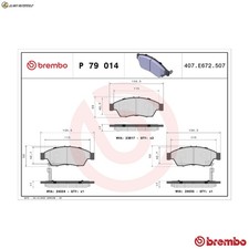 BREMSBELAGSATZ SCHEIBENBREMSE P 79 014 FÜR SUZUKI M13A 1.3L M16A 1.6LJ23A 2.3L