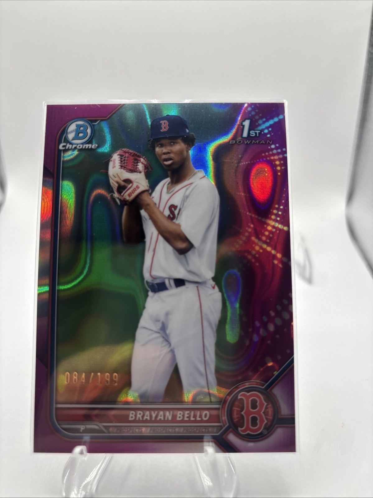 2022 Bowman - Chrome Brayan Bello #BCP-107 Fuchsia Lava Refractor /199 (RC)
