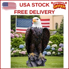 Bald Eagle Statue Outdoor - Large American Eagle Figurine for Garden, Yard......