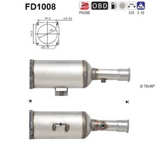 PARTIKELFILTER FÜR PEUGEOT 807 (EB ), CITROËN C8 (EA , EB ) - AS FD1008