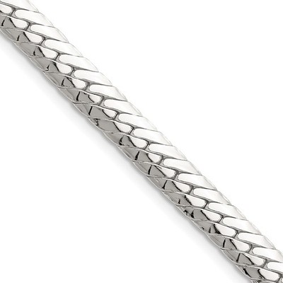 Sterling Silber poliert 6,25 mm Doppel Oval Flach Kette Halskette