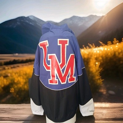 RARE MENS NCAA Mitchell & Ness OLE MISS REBELS FULL Zip Hooded Jacket L NWT