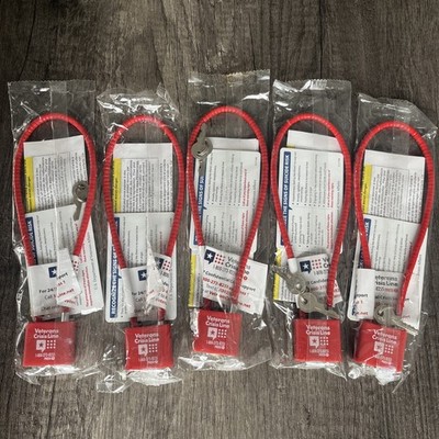 Veterans Confidential Crisis Line Cable Gun Lock with 2 Keys Red New Lot of 5