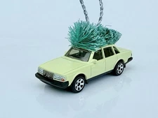 Custom Volvo 240 Christmas Tree Ornament Diecast Car Hand Made