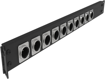 12 Port/Way/Hole Hinged Patch Panel - 1U 19'' Rack Mount D-Type Connectors - Audi
