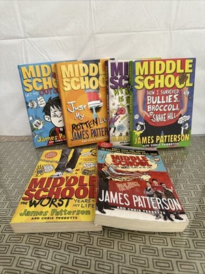 James Patterson MIDDLE SCHOOL Collection Lot of 6 Books Kids Chapter Book Set