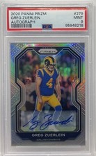 2020 Panini Prizm Silver Prizm Auto Greg Zuerlein #279 Autograph PSA 9 MINT RAMS