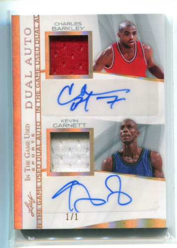 2025 Leaf In The Game Used Charles Barkley Kevin Garnett Dual Patch Auto 1/1